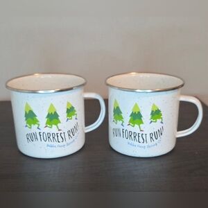 Bubba Gump Shrimp Co Mug Set of 2 🍤 “Run Forrest Run” Camp Style Cups